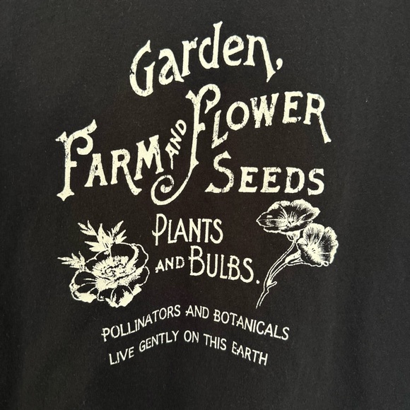 ANTHROPOLOGIE | Garden graphic black tee Size XL - Picture 2 of 9